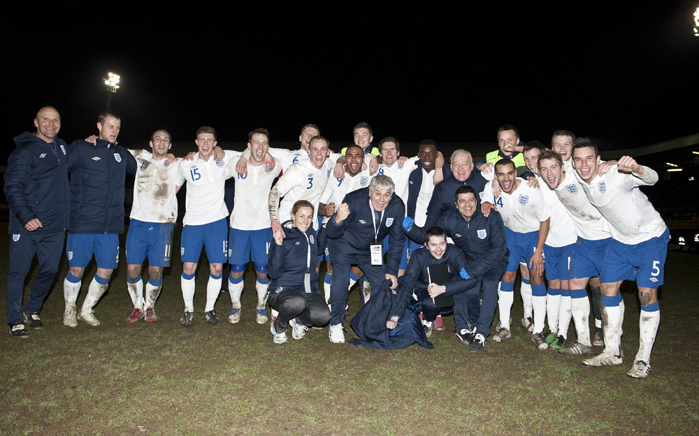 England celebrate win over Belgium